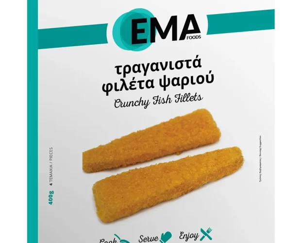 Τραγανιστά φιλέτα ψαριού EMA Foods κατεψυγμένα τρόφιμα, θαλασσινά, λαχανικά, κρεατοσκευάσματα, αρτοσκευάσματα